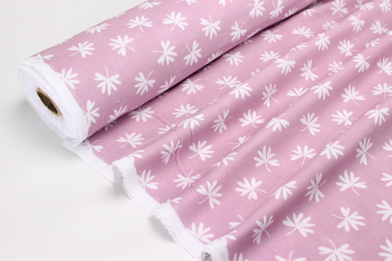 Муслін двошаровий цифровий друк "Листя" фон ліловий № МЦ 1-003, фото 1