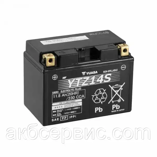 Mотоакумулятор Yuasa High Performance MF VRLA 11,8ah YTZ14S (сухозаряджений)