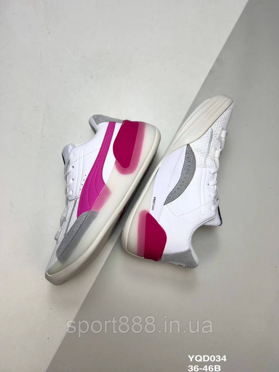 Eur36-46 КРОСІВКИ Пума Puma CLYDE Pink Hardwood біло рожеві баскетбольні кросівки