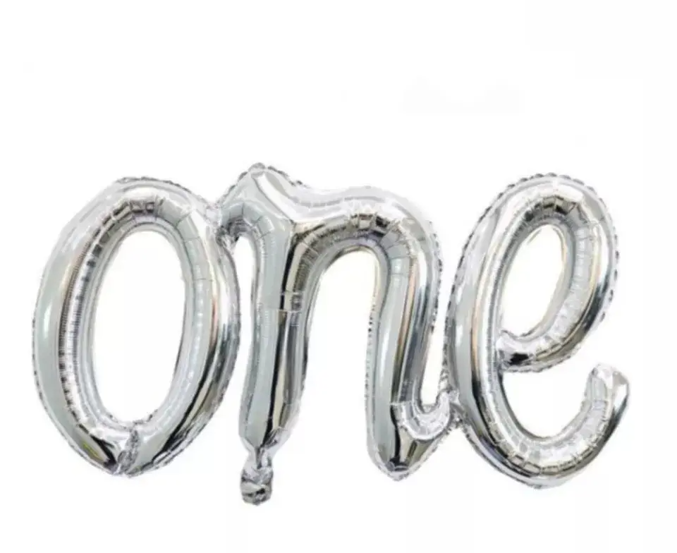 Фольговані кулі літери One срібні