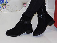 Ботинки зимние женские замшевые черные 37