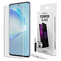 UV изогнутое защитное стекло для Samsung Galaxy S20 Ultra прозрачное без рамок