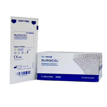 Гемостатичний матеріал Surgicel 5см х 7,5см, Ethicon (Серджисел) 1903GB