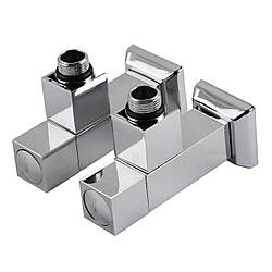 Набір кранів напівоборотний кутовий з американкою Solomon LUX 1/2" CUBE CHROM 8888 (2шт.)