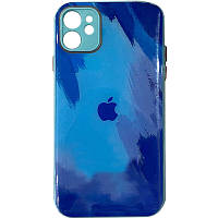 Чехол TPU+Glass Impasto abstract для Apple iPhone 11 (6.1") Blue