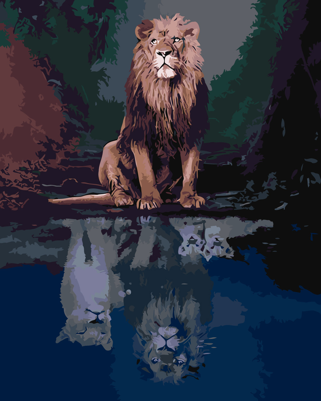 Картина по номерам Origamі Лев та його підтримка LW 3191 40*50 см, фото 1