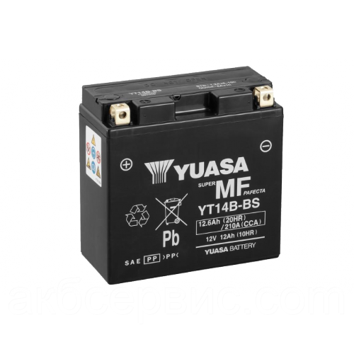 Mотоакумулятор Yuasa MF VRLA 12.6ah YT14B-BS (сухозаряджений)