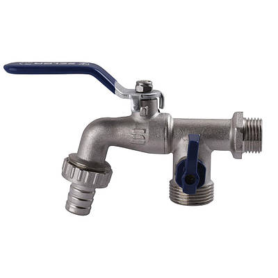 Кран SELBA кульовий для поливу подвійний 1/2"x3/4"x3/4" SL4086