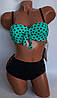 ОПТ Купальник в горошок високі плавки Z.Five 55858 36-44 м'ятний на 42 44 46 48 розмір, фото 7