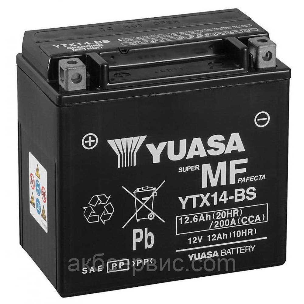 Mотоакумулятор Yuasa MF VRLA 12.6ah YTX14-BS (сухозаряджений)