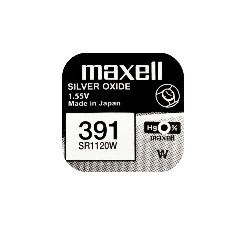 Годинникова батарейка 391 / SR 1120W / AG8 Maxell Silver Oxide (1.55v) 1шт.