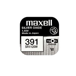 Годинникова батарейка 391 / SR 1120W / AG8 Maxell Silver Oxide (1.55v) 1шт.