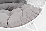 Садове крісло полусфера із ротангу біле DiVolio Arancia DV-035BA з подушкою, фото 5