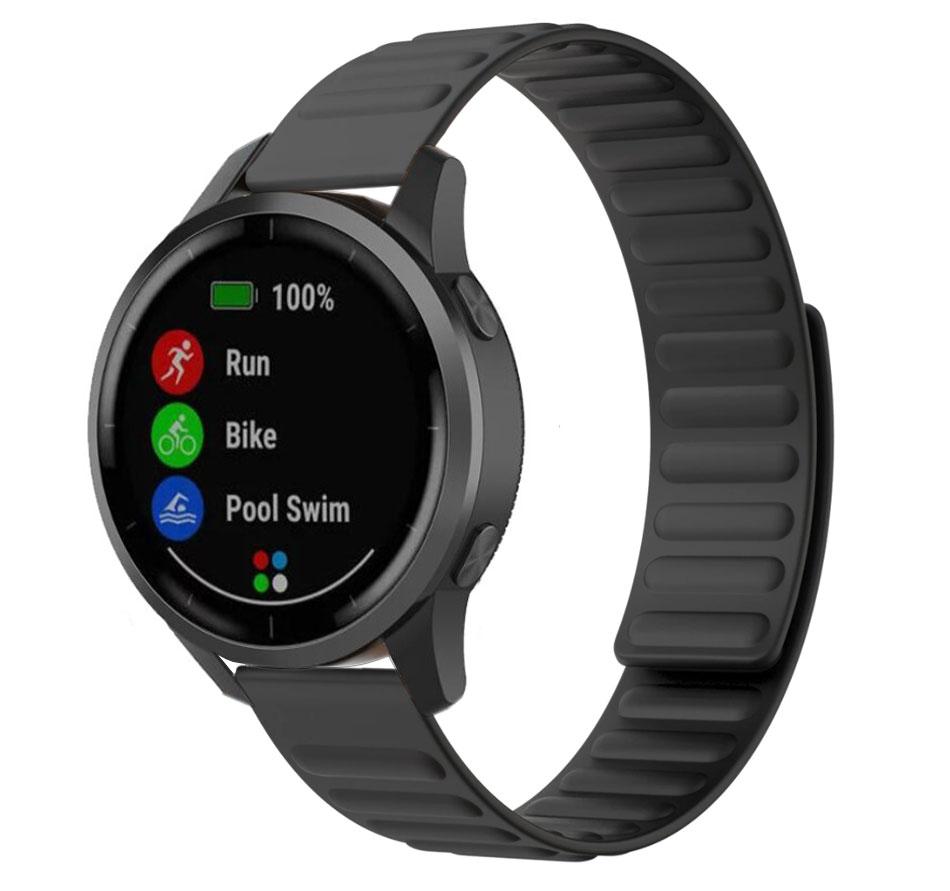 Силіконовий магнітний ремінець Primolux Magnet для годинника Garmin Vivoactive 4 - Black, фото 1