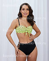 Купальник у горошок високі плавки Z.Five 55858 лимонний на 42 розмір, фото 3