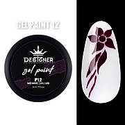 Гель-фарба Gel Paint (Дизайнер Професіонал) no wipe, 5 мл. Гранатовий 12