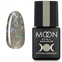 Гель-лак для ногтей Moon Full №328 Серебристо-золотой с разноцветным глитером 8 мл (19710L')