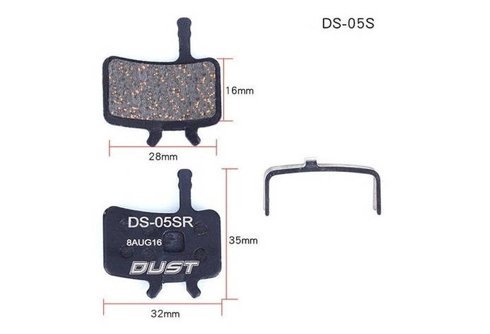 Колодки гальмівні напівметал disc DUST DS-05S AVID BB7, Juicy3/5/7, фото 2