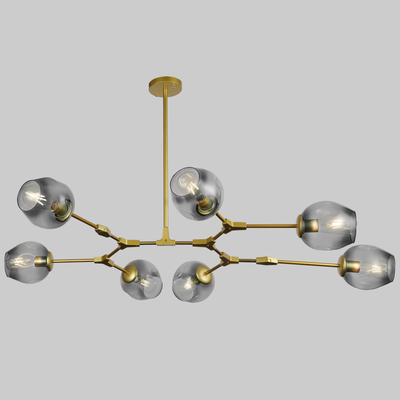 Золота люстра на 7 ламп Molecule (52-L7731-7 GD + BК)