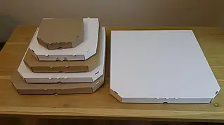 Коробка для піци, 32 см коричнева (бура, крафт), 320*320*35 мм, (мінімальне замовлення 100 шт.)