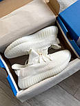 Чоловічі кросівки Adidas Yeezy Boost 350 весна-осінь-літо повсякденні легкі білі. Фото наживо, фото 9
