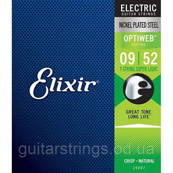Струны Elixir 19007 Optiweb Nickel Plated Steel 7-String Super Light 9-52 - фото 1 - id-p1627450806