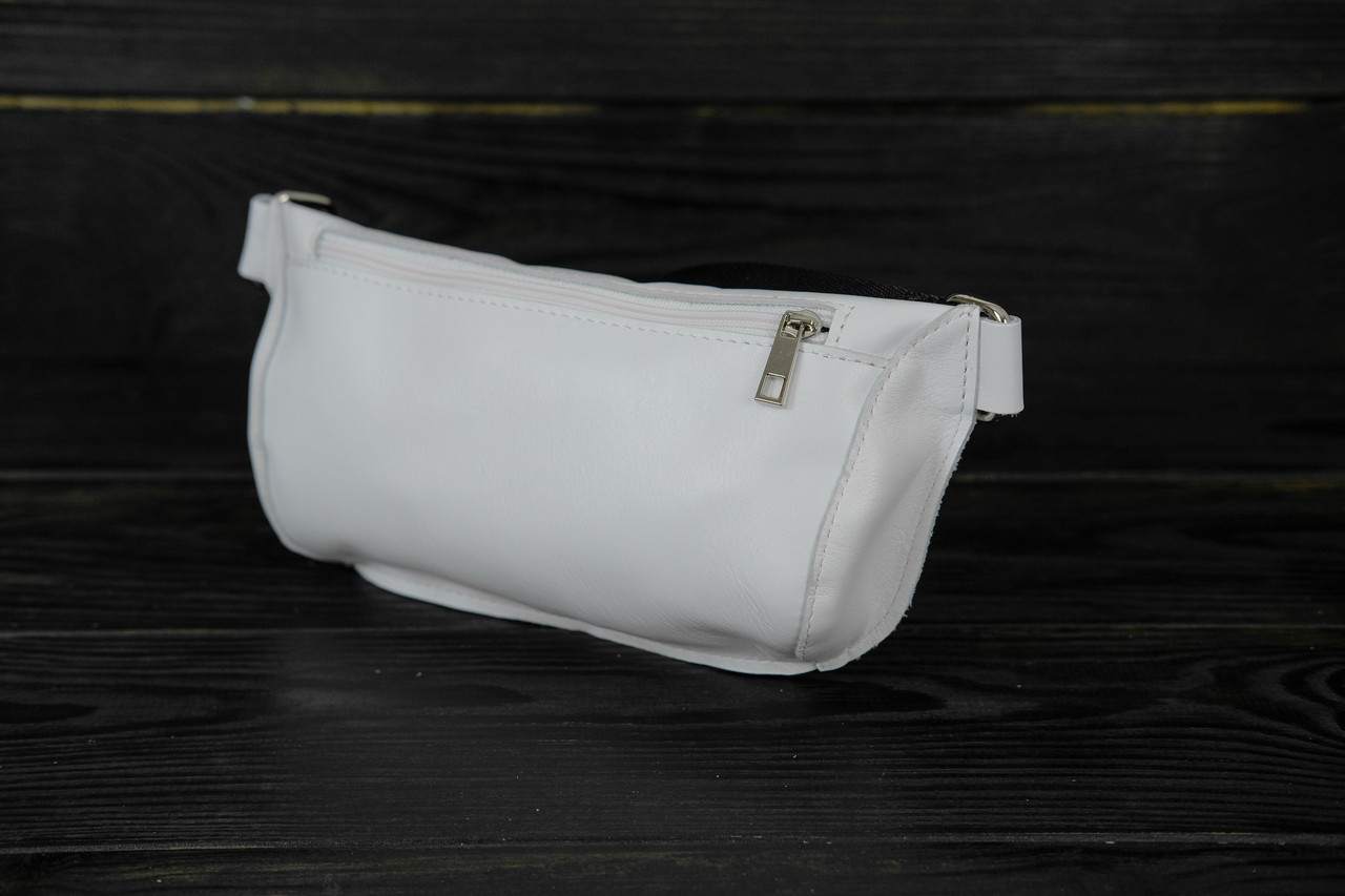 Жіноча сумка "Модель №70 міні" з фастексом з натуральної шкіри колір Білий