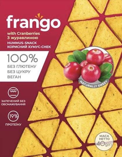 Хумус-снеки з журавлиною, 40г Frango