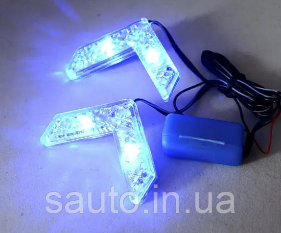 12 Вольт. 2 ШТ. Сині. Габаритні вогні  на бампер, капот, дах, крила, CSL-2034, фото 1
