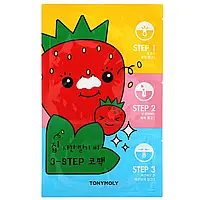 Tony Moly, Runaway Strawberry Seeds, 3-ступенчатая упаковка для носа, 1 набор Киев