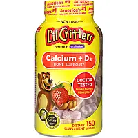L'il Critters, кальций + D3, поддержка костей, со вкусом черной вишни, апельсина и клубники, 150 мармеладных