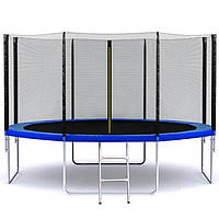 Батут SkyJump 374 см з захисною сіткою та драбинкою Висота сітки 180 см Макс вага 150 кг (N/S)