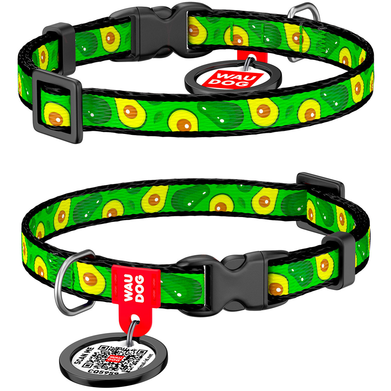 Нашийник нейлон 20-30 см 10 мм Waudog Авокадо Nylon Collar для собак та котів