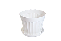 Горщик для квітів, з підставкою, Ø 170, тип 1 (ребристий) 1,8 л Гемопласт