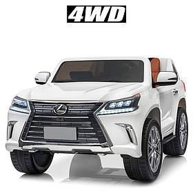 Дитячий електромобіль Джип Lexus 570 M 3906EBLR-1 PRO повний привід 4WD Білий