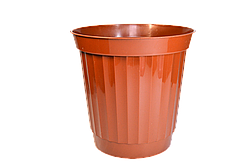 Горщик для квітів, з підставкою, Ø 195, тип 1 (ребристий) 3 л Гемопласт