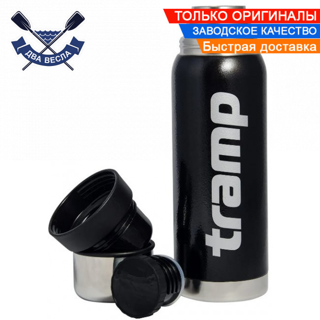 Армійський термос похідний Трамп 500 мл Tramp Expedition Line склянка термос для чаю кави термос із нержавіючої сталі Чорний, фото 1