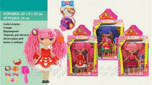 Лялька Лалалупсі Lalaloopsy з короною й аксесуарами для волосся