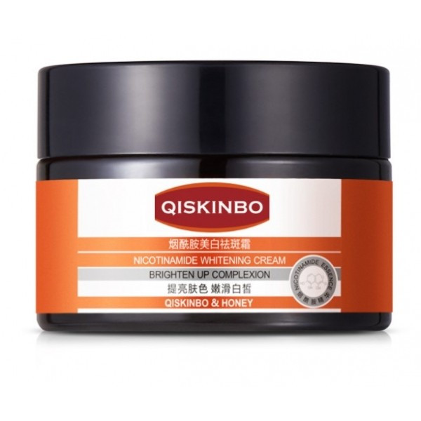 Відбілюючий крем при пігментації QISKINBO NICOTINAMIDE WHITENING CREAM з алантоїном і вітаміном Е 30 мл
