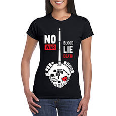 Жіноча футболка з принтом. No War. Бавовна 100%. Розміри від S до 2XL