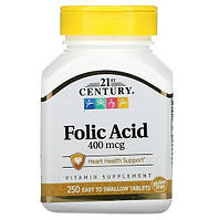 Фолієва кислота 21st Century Folic Acid 400 мкг 250 таблеток