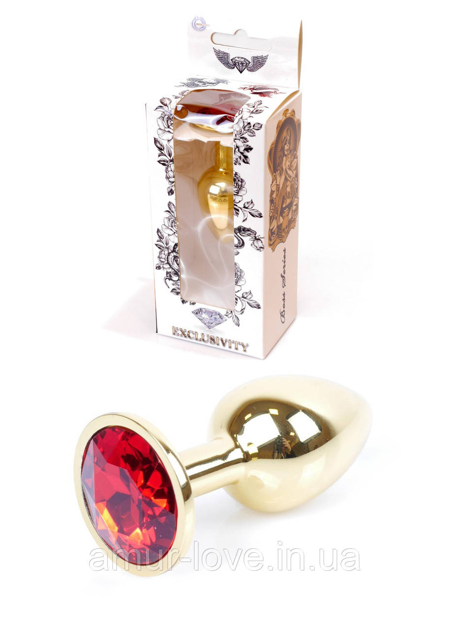 Анальний корок Jewellery Gold Plug Red