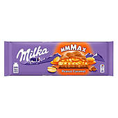 Молочний шоколад Milka MAX Peanut Caramel, 300 г.