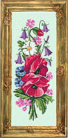 Набір для вишивки хрестиком Букет польових квітів страмін Zweigart Madeira муліне 20х50 см