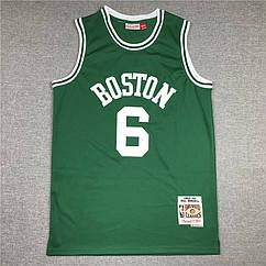 Зелена баскетбольна майка Ретро номер 6 Бостон Селтикс Boston Celtics