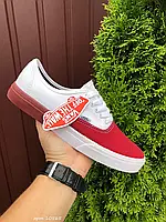 Женские кроссовки Vans Ванс, красные с белым 37 (23,9 см)