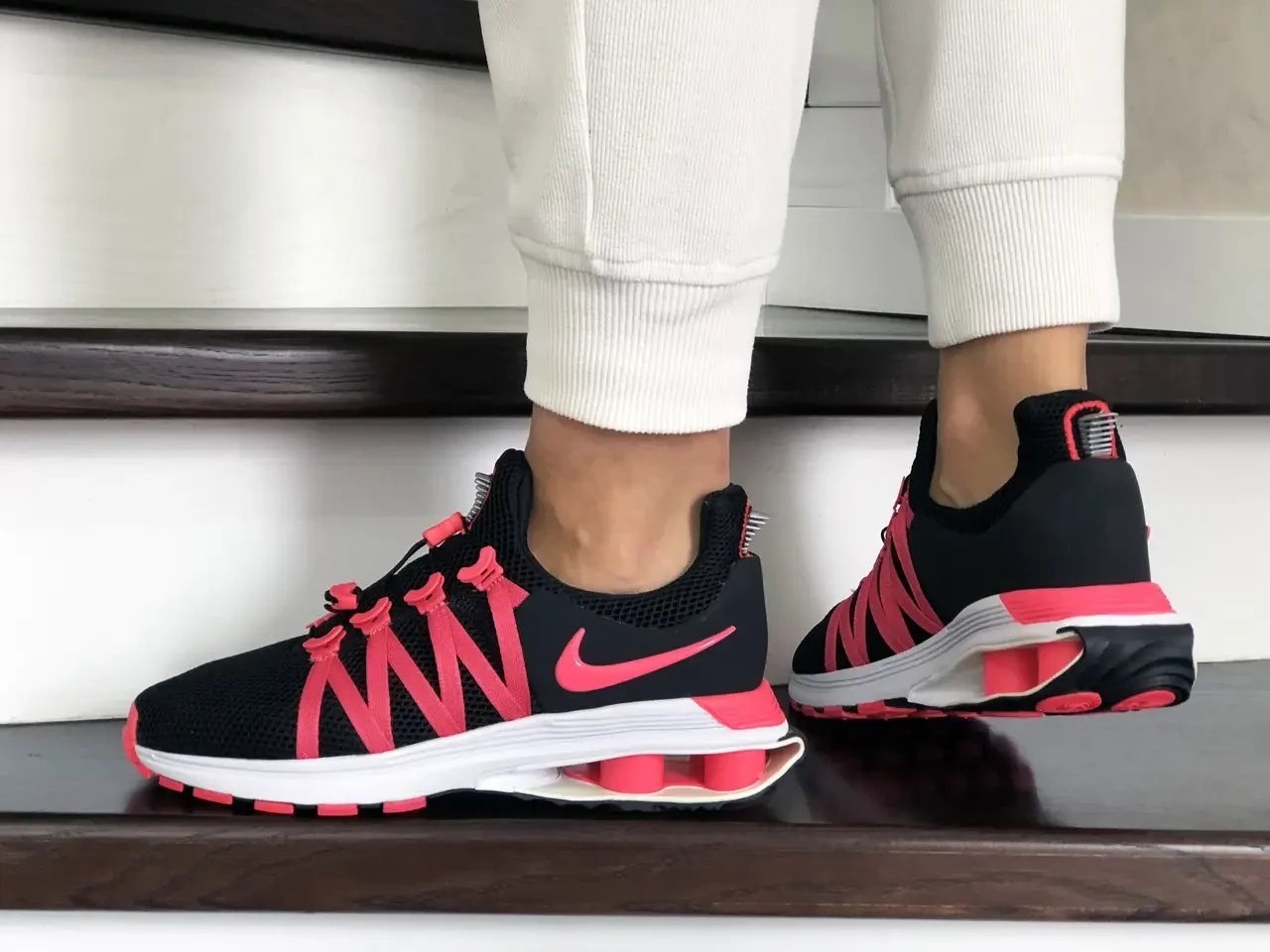 Купить Женские кроссовки Nike Найк Shox Gravity, сетка, пена, черные с ...