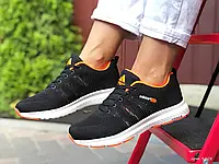 Женские кроссовки Adidas Адидас Neo, сетка, пена, черные с оранжевым. 36