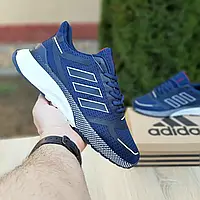 Мужские кроссовки Adidas Адидас Nova Run, сетка, пена, синие с белым. 43