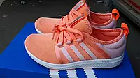 Женские кроссовки Adidas Адидас Climacool персик на белой, Код - ОД - 2218 41